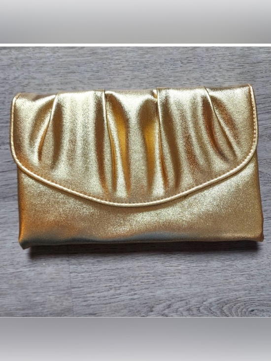 Handbags - Gold Metallic Evening Clutch Handbag